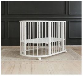 Кроватка-трансформер Classic 6в1 + комплект матрасов (белая матовая) | фото